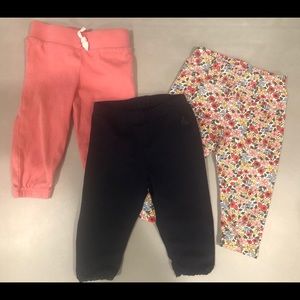 🍁 3/$20 Gap 3-6 m / Burts Bees 0-3 m pants lot 🍁
